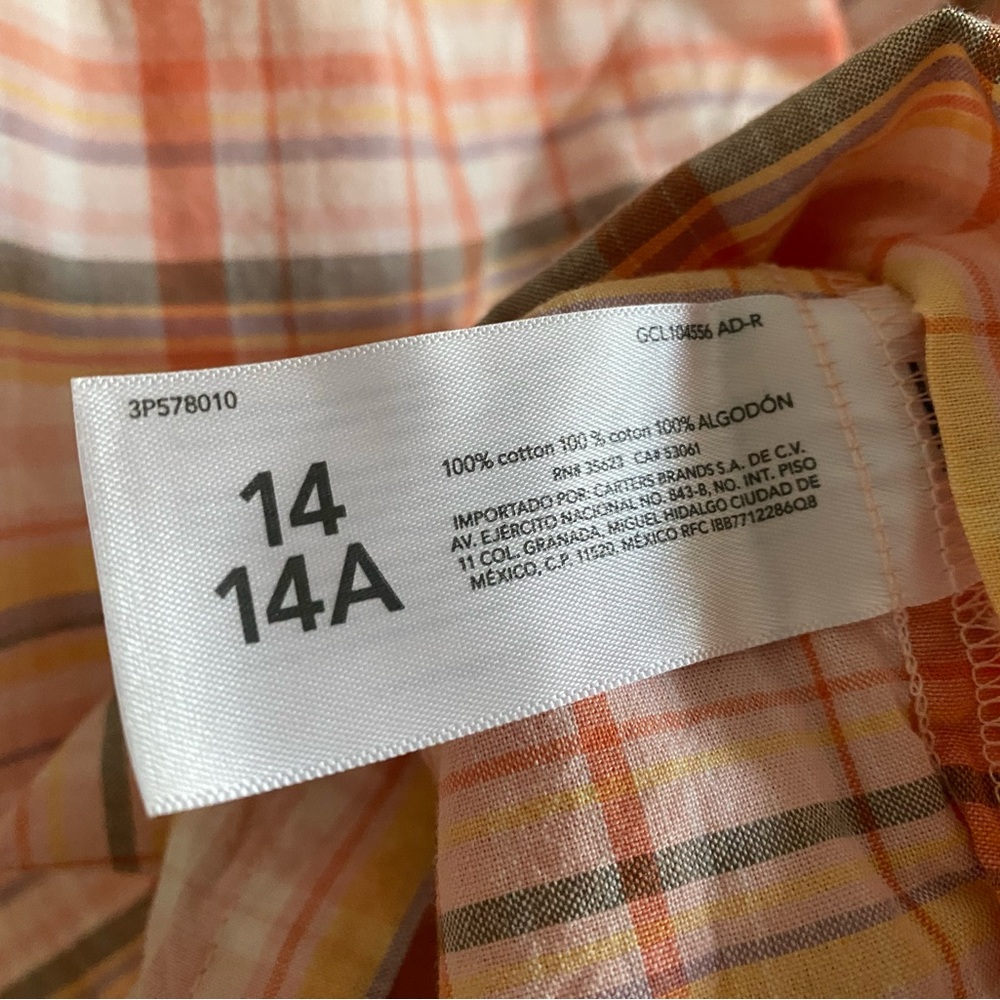 Carter’s Plaid Ruffle Top - New With Tags Girls - Picture 6 of 8
